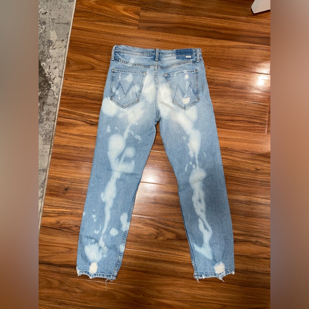 Mother denim jeans. Bleach look to make them unique
